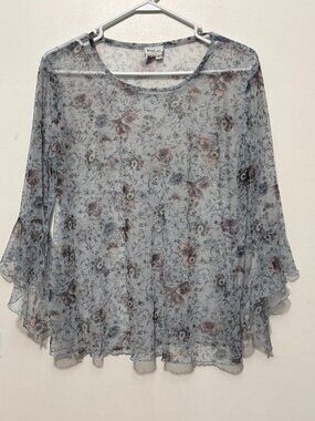 Mimi Maternity Sheer Floral Mesh Top